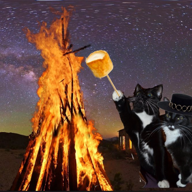 @thecatscastle @XanawuCats here's one for mew, BabyGirl.....and one for Lena......

I like these really big marshmallows, don't mew all?
#ChillTent #CactusGulch #Beltane