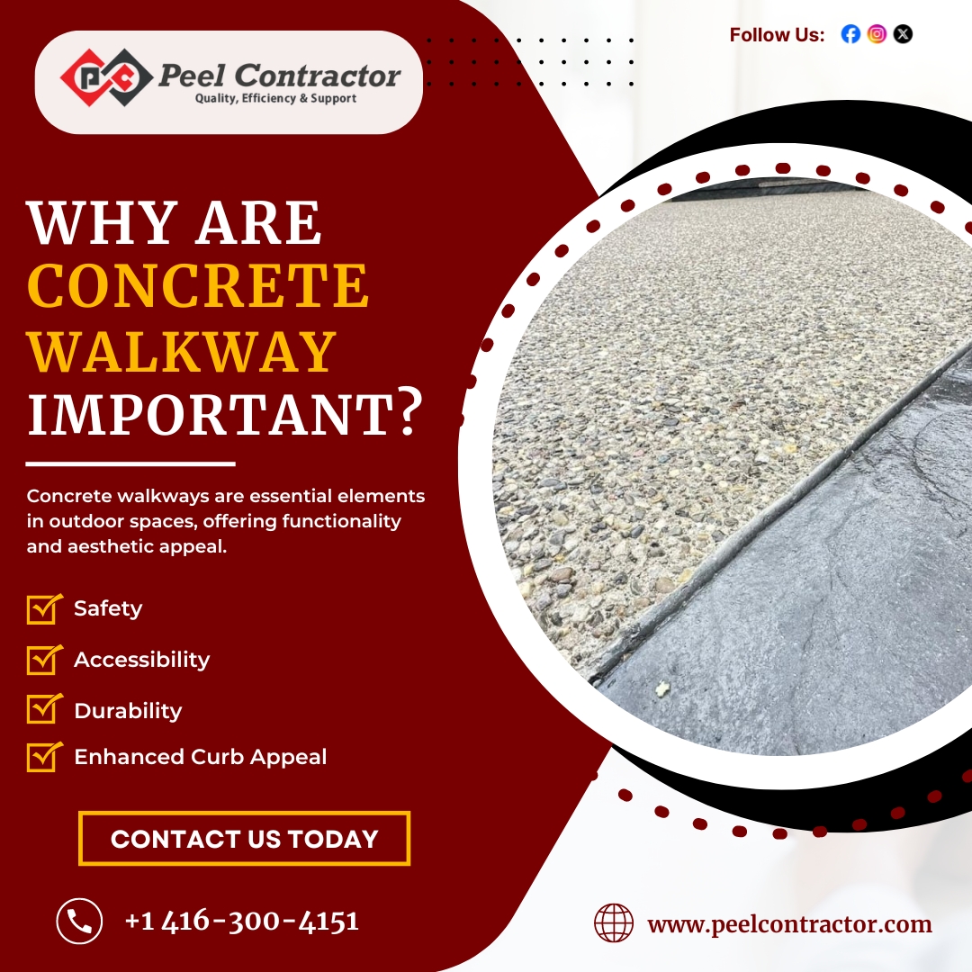 🚶♂️ Why are Concrete Walkways Important? 🚶♀️
✔Safety
✔Accessibility
✔Enhanced Curb Appeal
✔Durability
Website: peelcontractor.com
((416) 300-4151
#ConcreteWalkways #PeelContractor #SafetyFirst