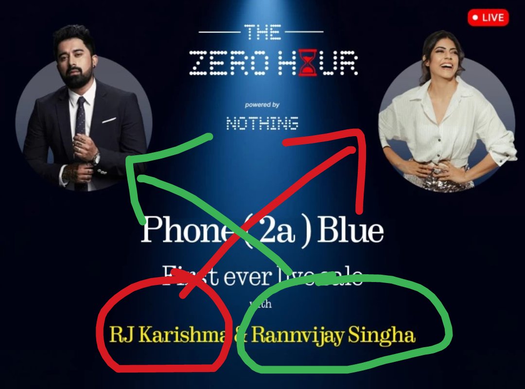 ChaitanyaGaonk2's tweet image. This Poster was sure made by a bored graphic artist, Not blaming the developer but one can at least try to do a perfect work.

Either swap the pics or the names , thats the easy solution 

#Nothing #TheZeroHour #Flipkart @nothingindia @flipkartsupport