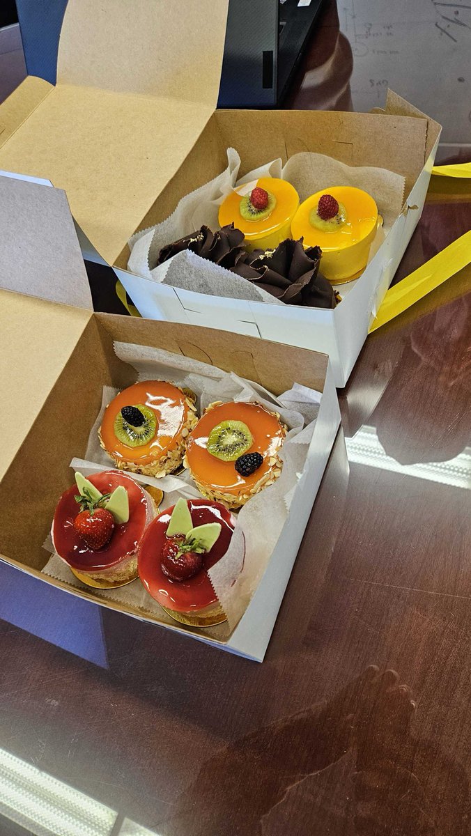 negar_mehr's tweet photo. So grateful for my students who surprised me with cakes from my favorite bakery for my birthday! Their thoughtfulness filled my day with joy after a series of stressful weeks and deadlines. #BestStudents #ICONlab https://t.co/tKh1TC74Y0