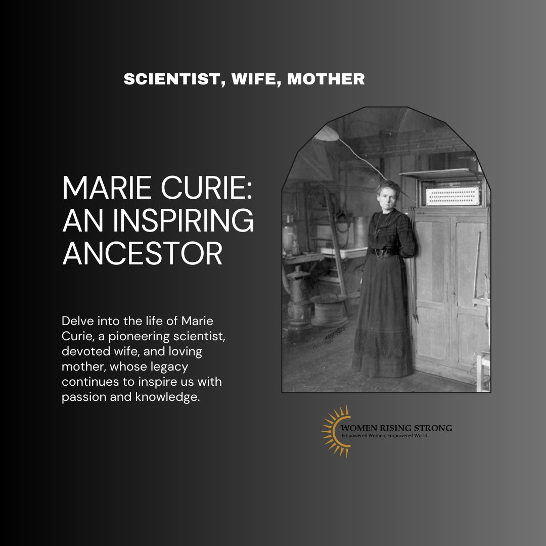 Explore the multifaceted life of Marie Curie: scientist, wife, and mother. Discover how her enduring spirit and groundbreaking work continue to inspire. Read more 👉 sasterling.com/blog-3-1/scien… 
#InspiringAncestors2024 #WomenInScience  #inspiration