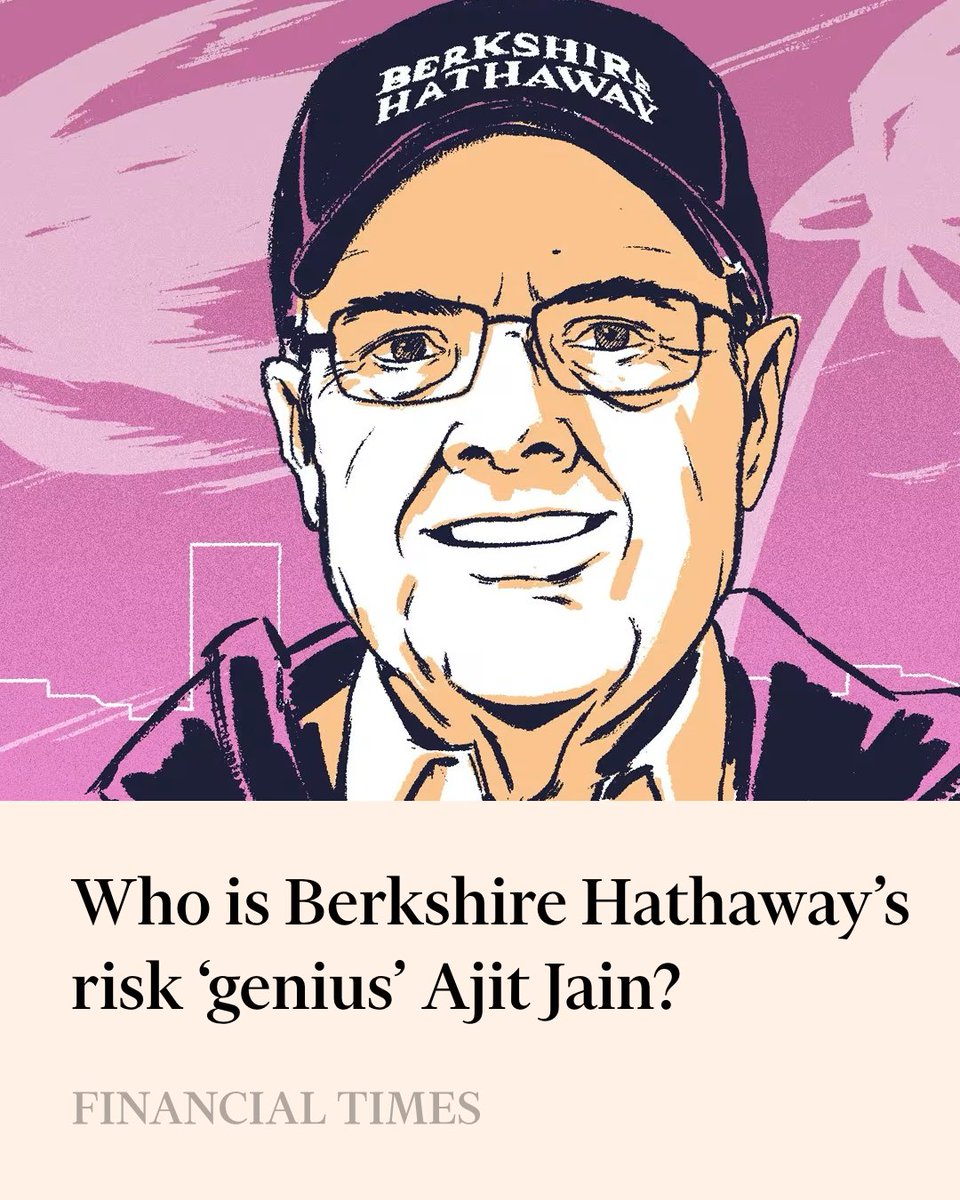 Industry experts say Ajit Jain is arguably the most important person at the company after Warren Buffett. Here’s why: on.ft.com/4bjzTvV