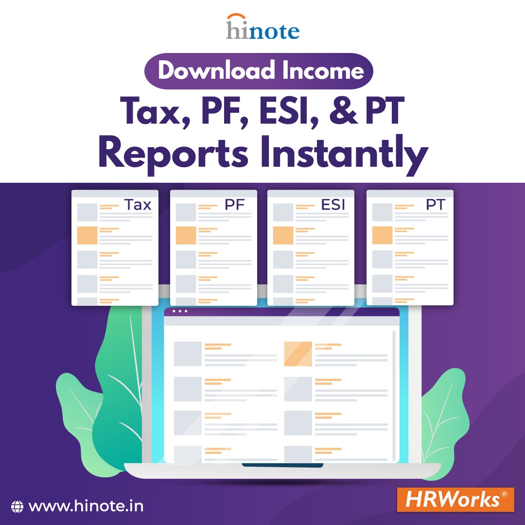 HRWorks enables downloading of all payroll-related statutory reports as soon as payroll is processed.

#hinote #hrd #recruitment #payrollmanagement #hrsolutions #statutorycompliance #payroll #outsourcing #hrpolicy #hrstrategy