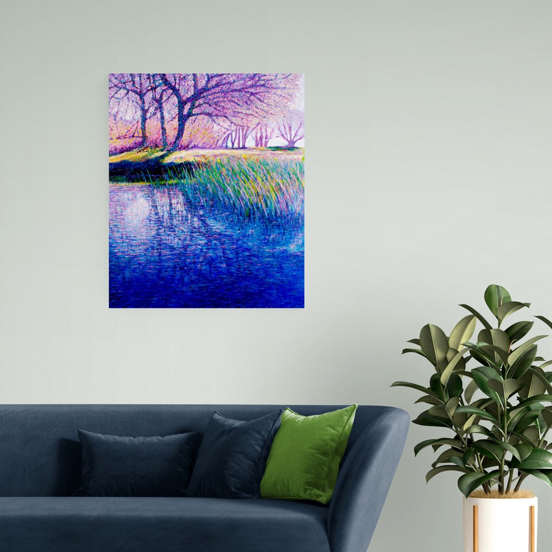 Prints are now available of “Stillness in Reflection” #artprints #fingerpaintingartist