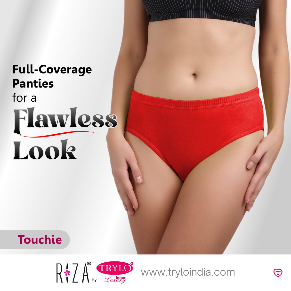 Experience comfort and confidence with Touchie's full-coverage panties.

Product Shown :-  Touchie Panty

#TryloIndia #TryloIntimates #RizaIntimates #RizabyTrylo #Touchiepanty #WardrobeEssential #EverydayComfort