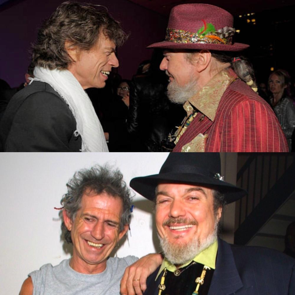 As @RollingStones play @jazzfest today, two #ThrowbackThursday photos: 

@MickJagger & #DrJohn at the Exile on Main Street re-release party /@officialKeef & Dr. John at a Rainforest Alliance Concert. [Photos: Kevin Mazur / Getty]