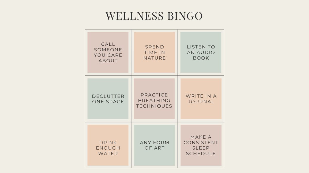 Wellness Bingo is a refreshing and engaging way to focus on personal well-being. Give it a shot!

#SpotlightOnMentalHealth
#MentalHealth
#Wellness
#Hope
#PeerWork
#LivedExperience #CompassionConnects #MentalHealthWeek
