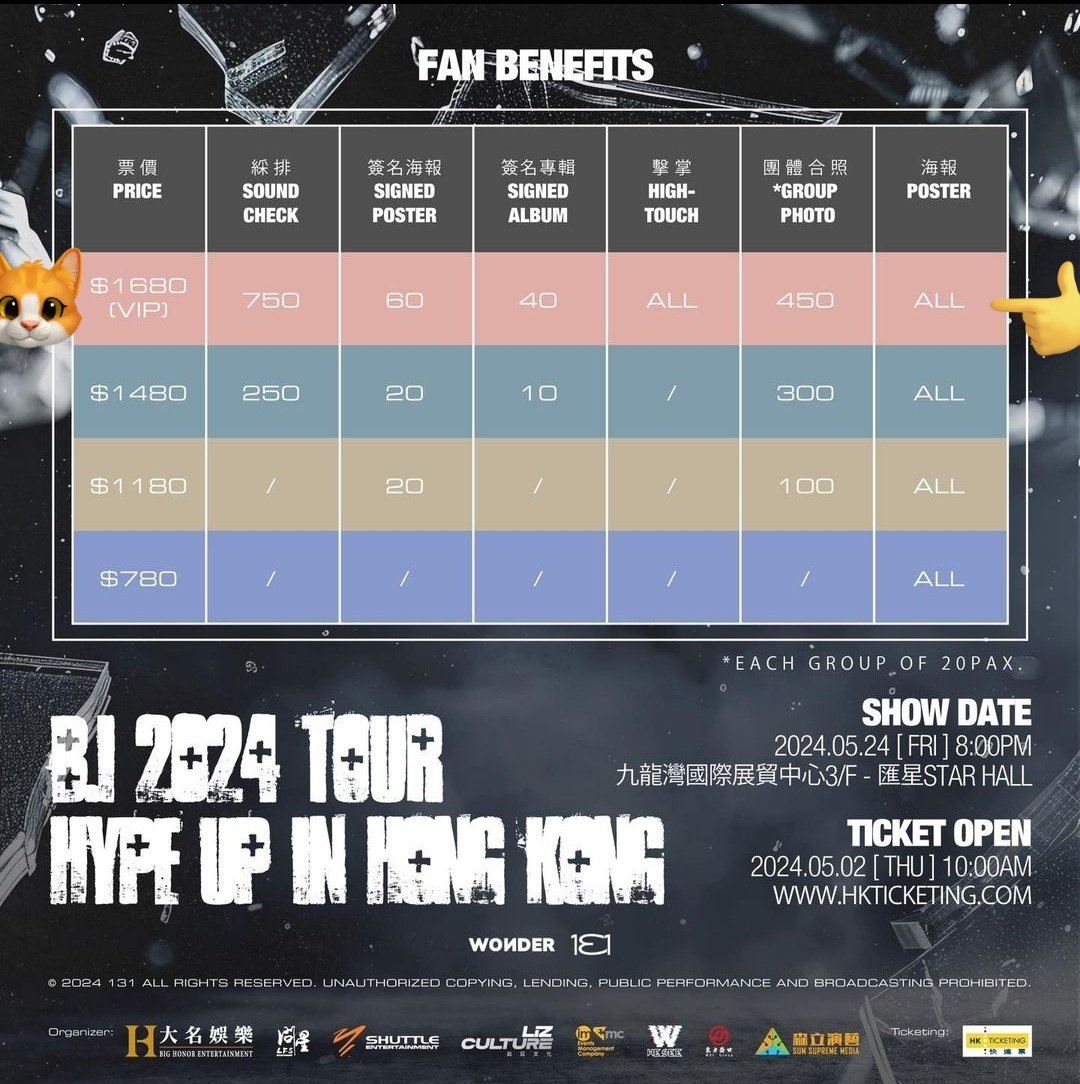 WTS/LFB
HYPE UP IN HONGKONG

VIP 2*4, Row Z, seats 51 & 52
Perks: Hi-Touch; raffle entry for: soundcheck, signed poster & album,  group photo. 
RFS: doubled our purchase 🥺

Selling at orig price.

🏷 b.i hype up in hongkong ticket vip #HYPEUPinHK #HYPEUPTOUR #비아이 #HANBIN #BI