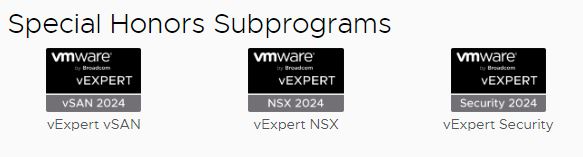 一応、これで確定っぽいのでご報告。昨年は応募しそびれたvExpert Subprogramですが、無事にバッジが反映されてました。ありがとうございます！
#VMware #vCommunity #vExpertSubprogram #Security