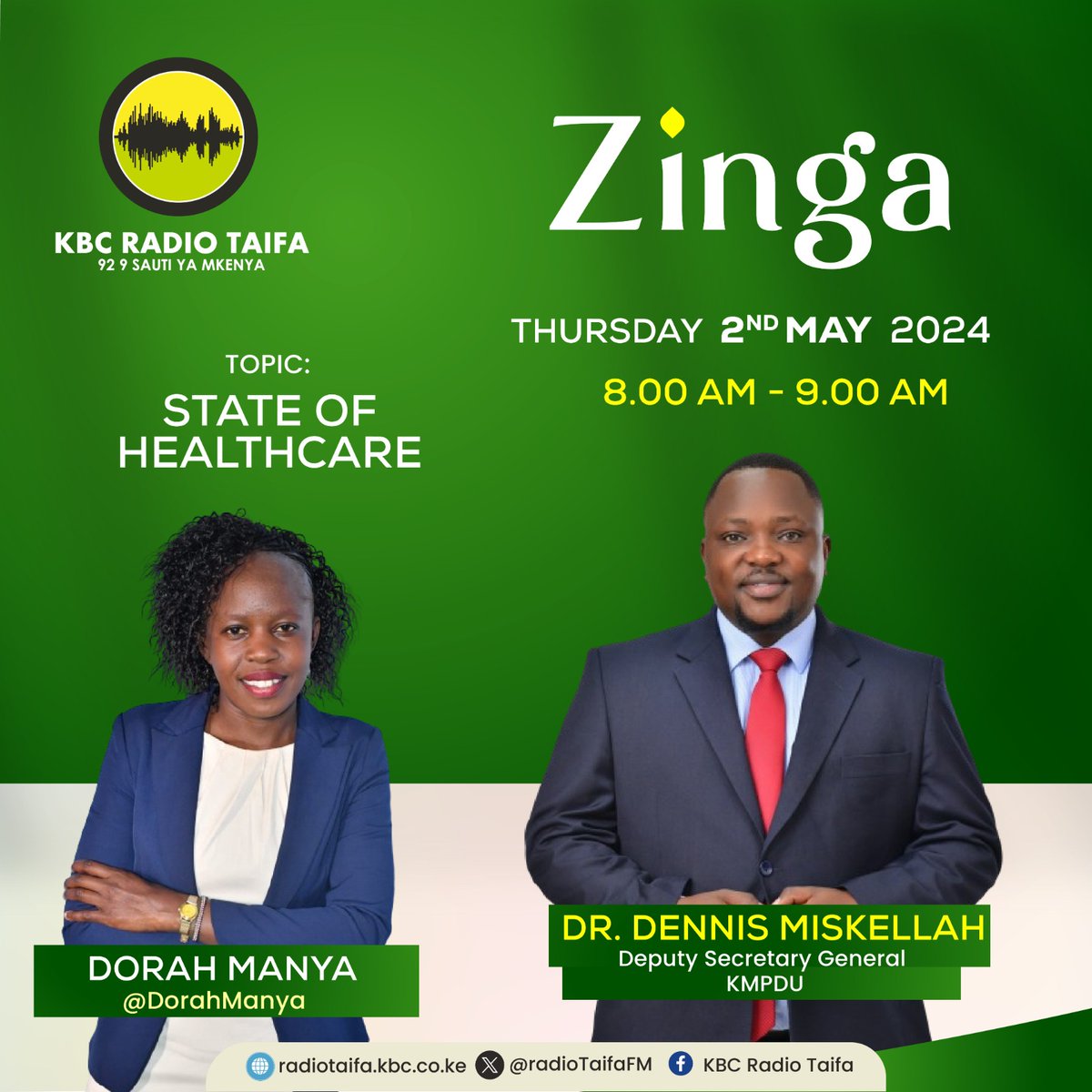 Sasa hivi ...Gumzo Pevu Wakenya wasubiri Hadi lini ndipo Madaktari warejee kazi? Deputy Sec wa KMPDU @MiskellahMD Yuko nasi @RadioTaifaFM @DorahManya #Zinga