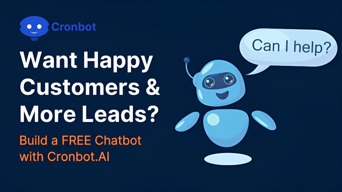 Start Building Your FREE Chatbot Now! Cronbot.AI's FREE plan empowers businesses to create powerful chatbots in minutes, without writing a single line of code! Click here to register with Cronbot in seconds! 
cronbot.ai #CustomerExperience