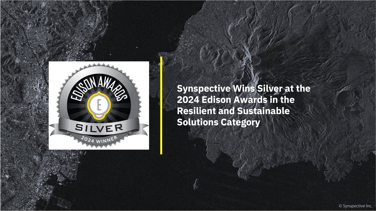 We are honored to announce that we have won the Silver @EdisonAwards  for the 2024 Edison Best New Products Awards in the Resilient & Sustainable Solutions: Monitoring Solutions category!
More info: synspective.com/award/2024/edi…