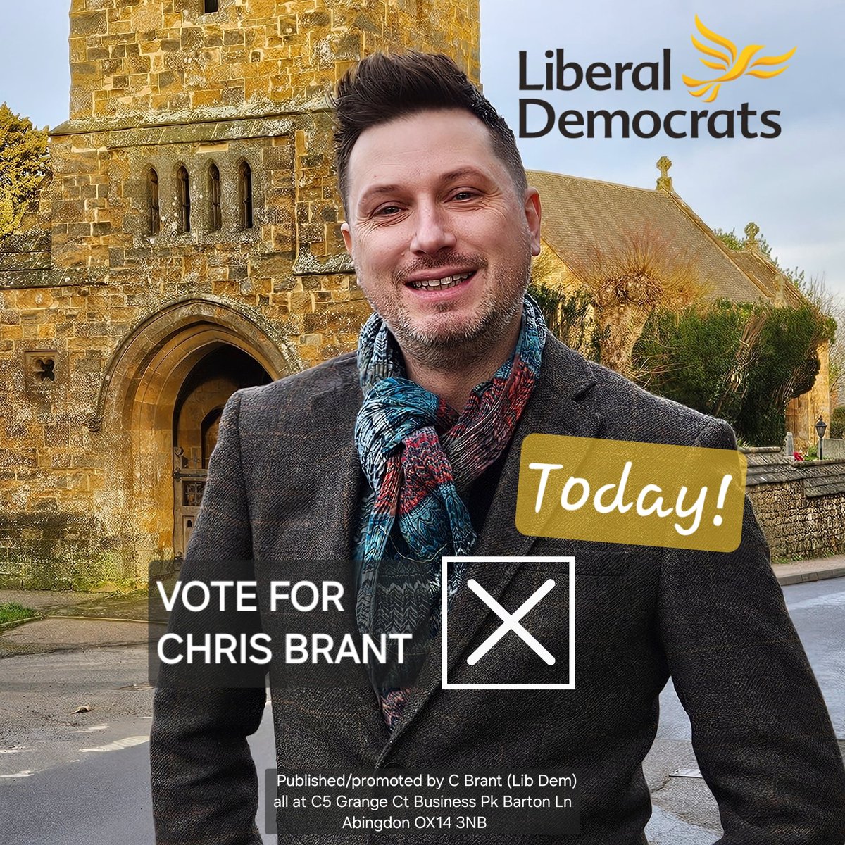 It's #LE2024
Your Polling Station is open from 7am to 10pm to vote in the Cherwell District Council Election.

Please vote for me to become your new local Councillor here in the Cropredy, Sibfords & Wroxton Ward

Remember to take your valid ID with you when voting

Thank you 🧡