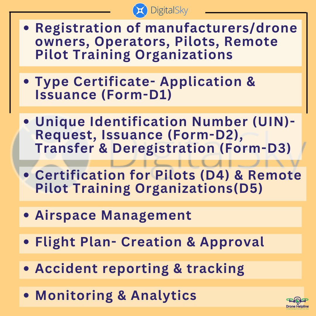 🌐 Introducing Digital Sky Platform ✈️ Register, seek permissions, and fly hassle-free with the mobile app. 📱Ministry of Civil Aviation's initiative ensures seamless operations. #DigitalSky #DroneRegulation #Innovation #drones #dronehelpline @mygovindia @narendramodi @JM_Scindia