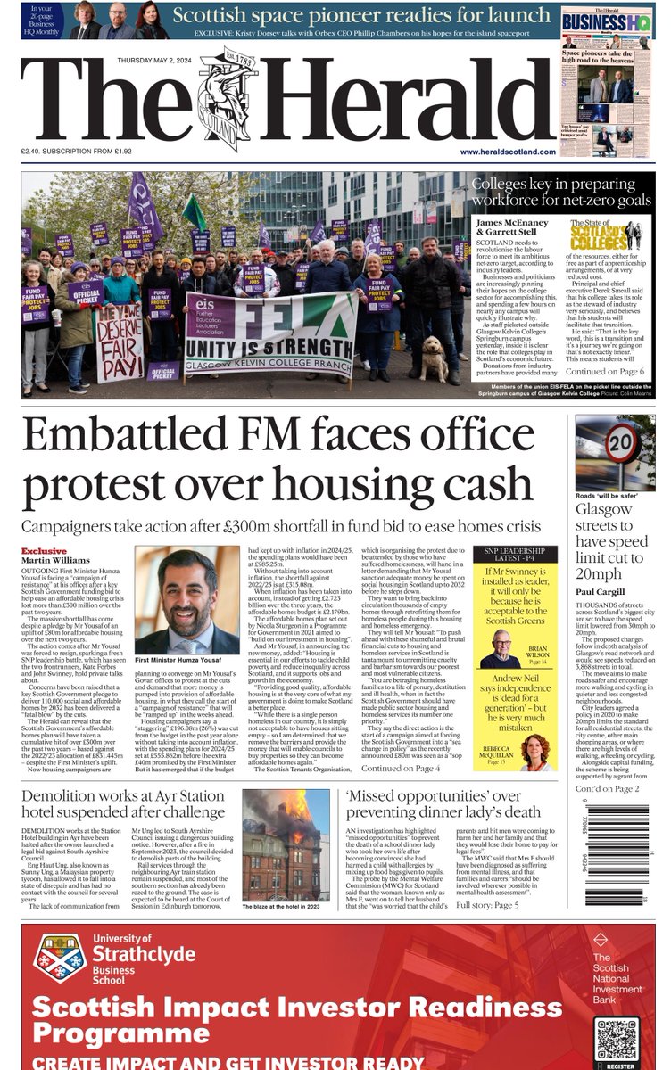 Here’s a look at today’s front page of The Herald on Thursday (1/4)

Subscribe here for exclusive access: heraldscotland.com/subscribe and #BuyAPaper