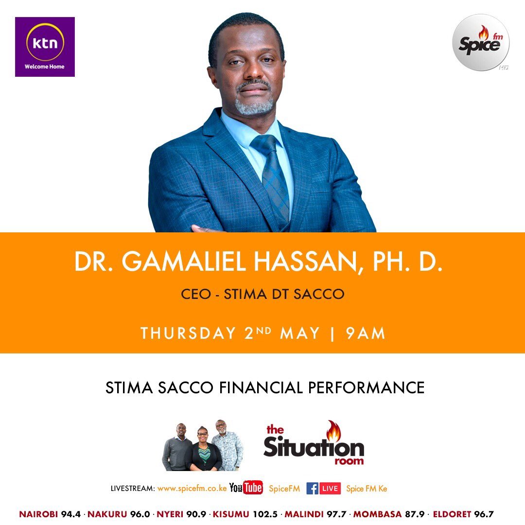 Stima Sacco’s financial performance. 9-10am in #TheSituationRoom with CEO Dr @GAMALIELHASSAN 

Livestream: youtube.com/live/IHE6m77eG…

@stimasacco