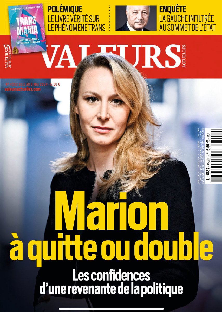 Excellents articles de @S_Lignier ds @Valeurs 
Brillante & exceptionnelle @MarionMarechal ! Je suis certaine qu’elle sera une des plus grandes personnalités politique de la France 🇫🇷 
Et @knafo_sarah qui entre dans l’arène !
Quelle chance d’avoir ces 2 femmes à @Reconquete_off