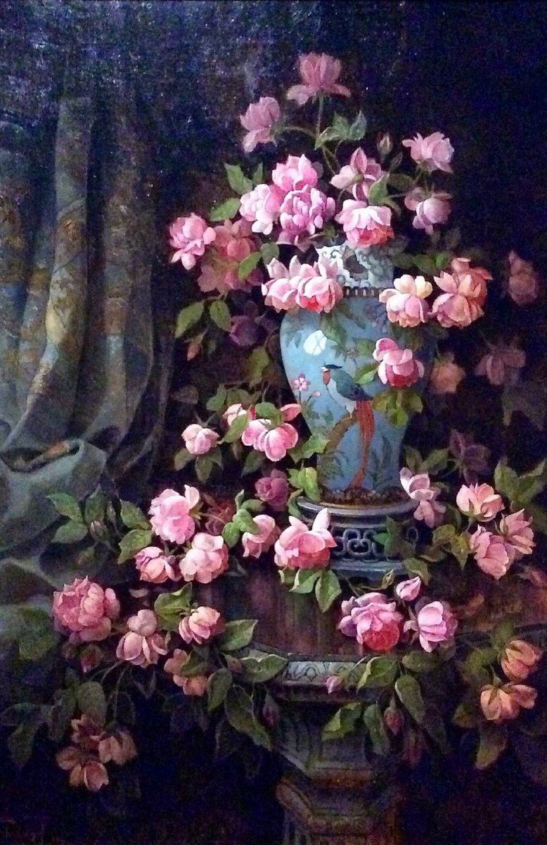 Edwin Deakin
( 1838 - 1923 )
#StillLife 
#Roses #arte #Flowers