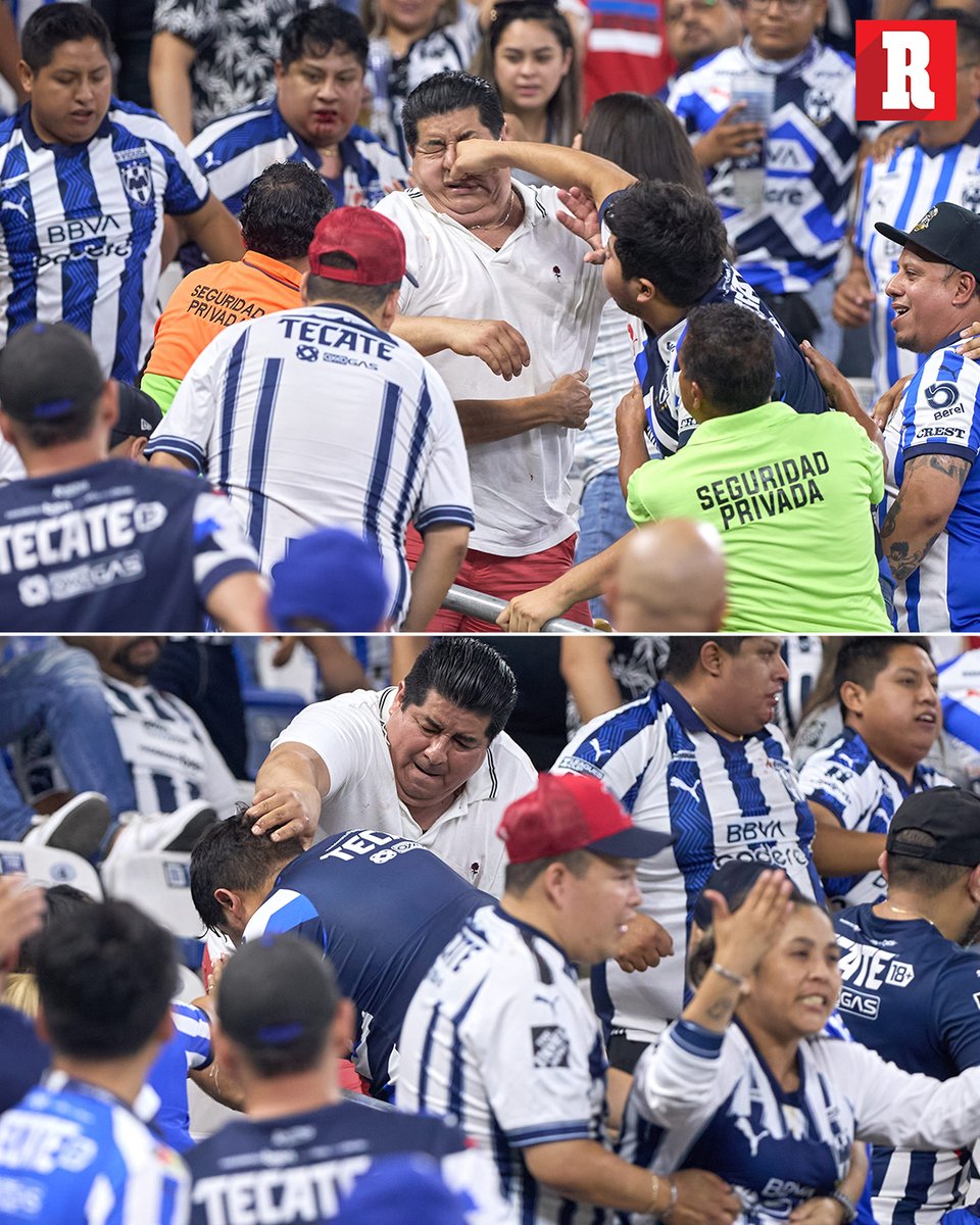 Otra vez...

Se registra violencia en el Gigante de Acero, Monterrey quedó eliminado de la Champions Cup y estas imágenes se presentaron en las gradas.

Es lamentable que no logren detener estos actos.

⛓️ bit.ly/4aYUrtV