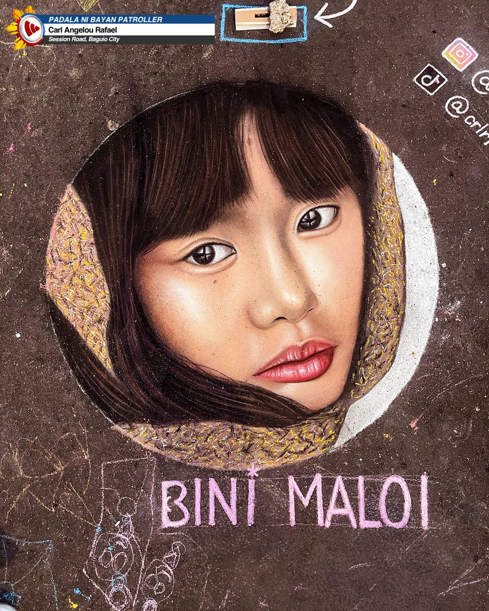 bayanmo's tweet image. Tampok sa mga #ChalkArt na nilikha sa kahabaan ng Session Road, #Baguio City ng #colorblind na artist na si Bayan Patroller Carl Angelou Rafael sina #BINI #Maloi, #ViceGanda, at #AnneCurtis. 

Para sa mga kaugnay na ulat ng @bayanmo: news.abs-cbn.com/bmpm

#ArtPatrol