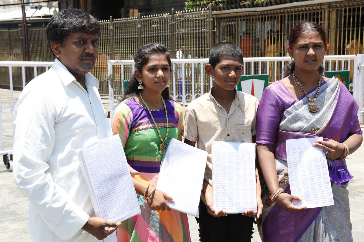 Bengaluru Girl Writes Govinda Koti and gets Srivari Blessings. Her eyes twinkled and tears of joy gushed out as soon as she had darshan of Sri Venkateswara from a nearest distance in Tirumala temple.