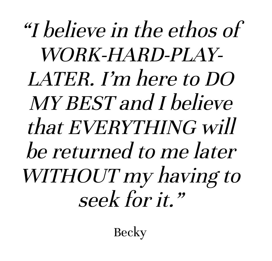 I believe in the ethos of ‘WORK-HARD- PLAY-LATER’ 😍😍😍 
 #beckysangels @AngelssBecky