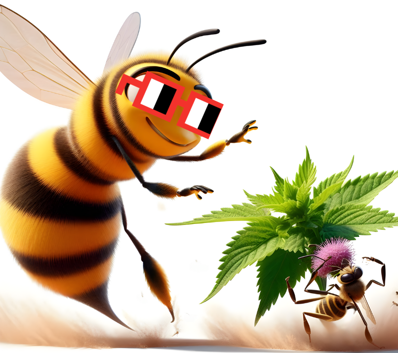 🌿 ¿Ortiga? (Thymus vulgaris)  ¿además de provocar 'urticaria' que mas hace?... 🤔  juega un papel vital en la vida de nuestras amigas abejas. 💪🐝
@NounsDAOAmigos
@PlazaNouns
#nouns #abejas #ortiga
 ⌐◨-◨ 
 ⬇️