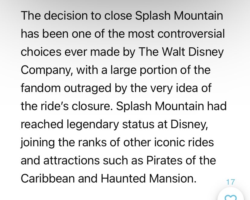 And @Disney & ⁦@RobertIger⁩ was dumb enough to destroy it to pander to 0.0000001% that had a problem with it while the majority loved it. Does Disney want to go bankrupt?

#SaveSplashMountain @Disneyland @WaltDisneyCo @WaltDisneyWorld @DisneyParks @BridgetAZiegler @elonmusk