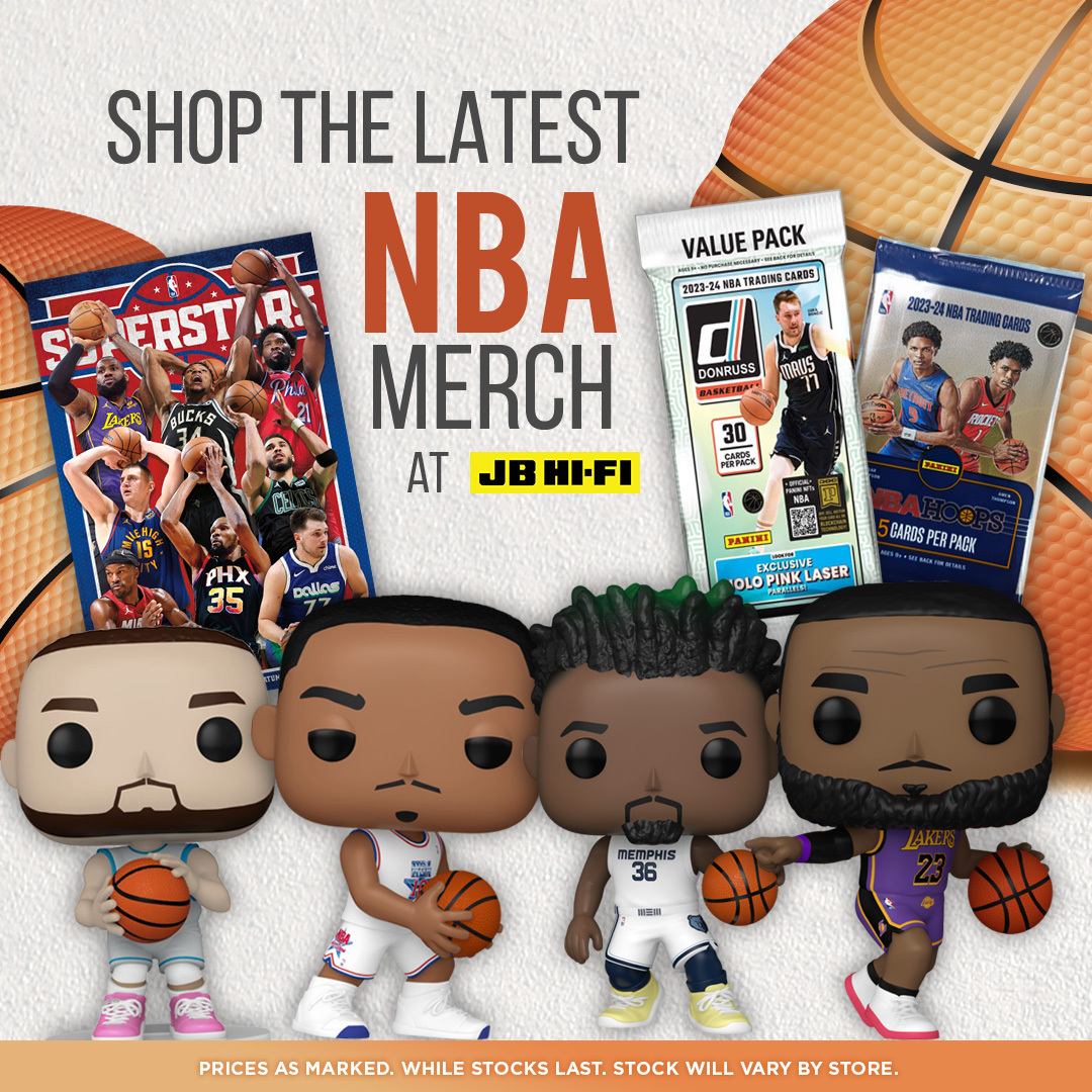 From figures to trading cards and posters, JB's got you sorted for all things NBA! 🏀✨ Pick up the new LeBron James POP! Vinyl or grab the Superstars '23 poster as part of the 2 for $20 Posters offer! 💥 Check out the merch! 👉 brnw.ch/21wJnLS