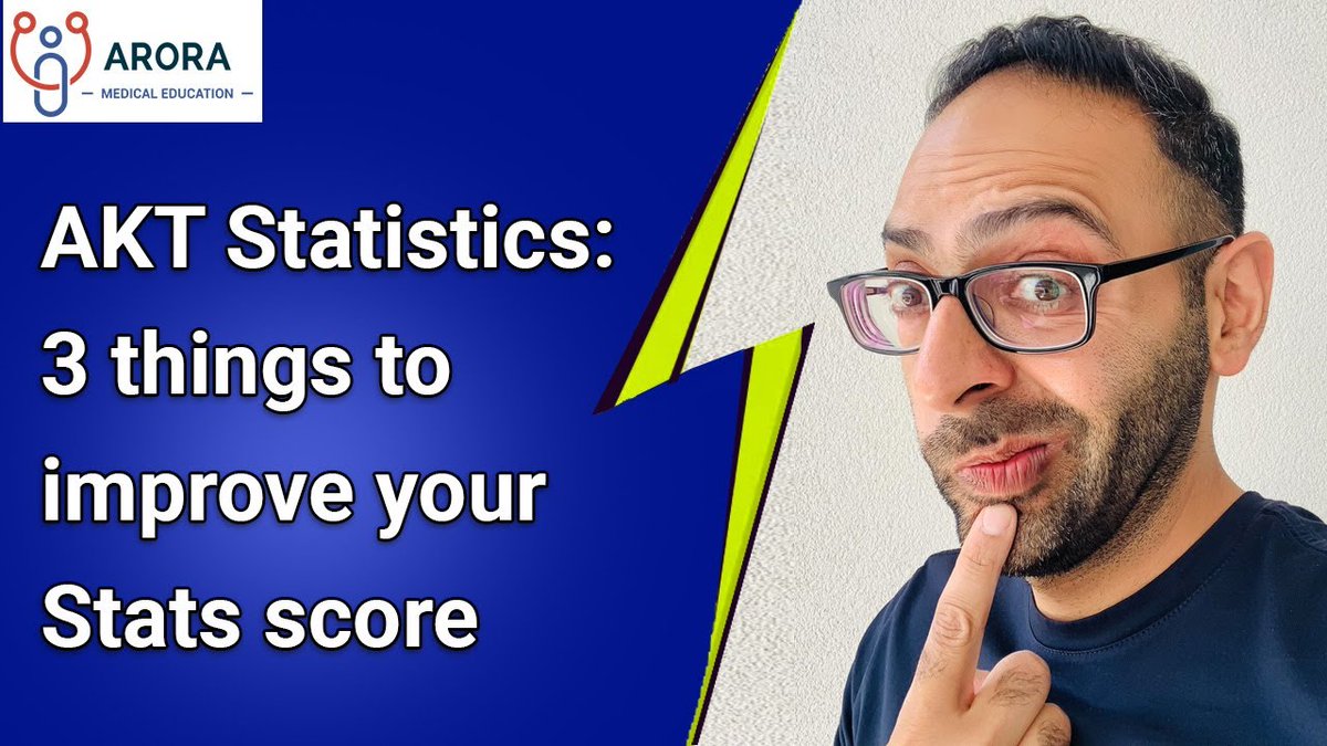 🙌 MRCGP AKT: 3 things to boost your Statistics score... youtu.be/VVnFLP15M74

#Meded #FOAMed #FOMed #MedicalEducation #CanPassWillPass #MedTwitter #iWentWithArora