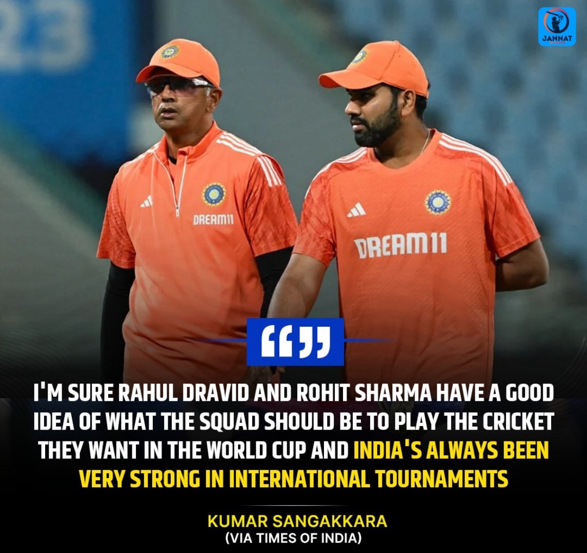 Sri Lankan legend Kumar Sangakkara backs the Men in Blue as the hot favorites for the T20 World Cup.
.
.
.
.
#jannatupdates #Cricket #T20WC2024 #RahulDravid #RohitSharma #KumarSangakkara #Indiancricket