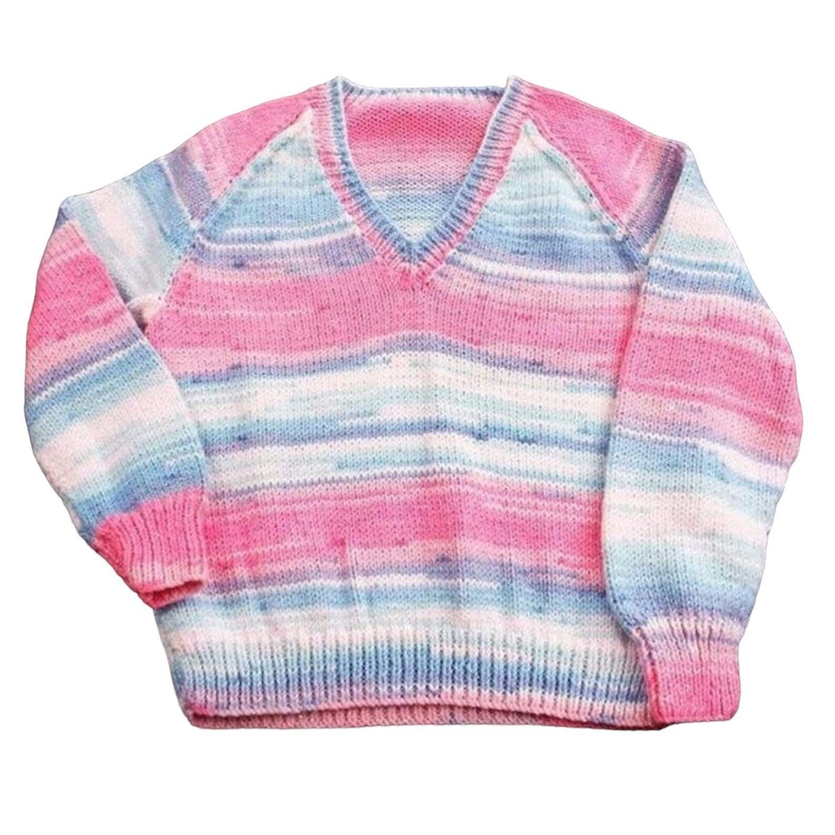 Dazzle your little one with this hand-knitted girls jumper! Featuring a blend of sparkly blue and pink, it's perfect for a 28-inch chest. Discover unique, #Handmade #ChildrensWear in my #Etsy shop knittingtopia.etsy.com/listing/568023… #knittingtopia #MHHSBD #craftbizparty #uksmallbiz
