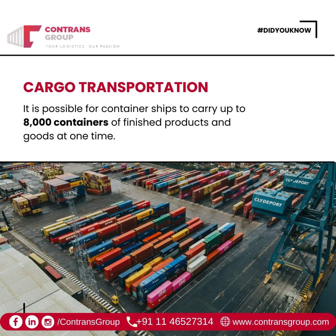 #DidYouKnow

It is possible for container ships to carry up to 8,000 containers of finished products and goods at one time.

#EfficientDeliveries #LogisticsInnovation #OnTimeDeliveries #CuttingEdgeTechnology #SmartLogistics #DeliveryEfficiency #OptimizedRouting #SeamlessLogistics
