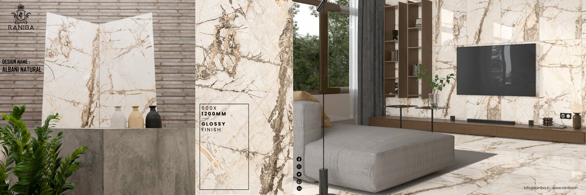 Go floor automatically

Porcelain Tiles || 600 x 1200 MM
For more visit our website

raniba.in
#raniba #glossytiles #tiles #floortiles #interiordesign

#ceramictiles #walltiles #homedecor #interior #tile
#architecture #porcelaintiles #highgloss #kitchentiles