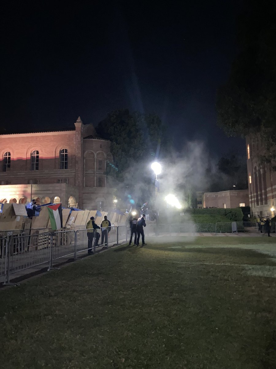 Substance sprayed out of encampment at UCLA