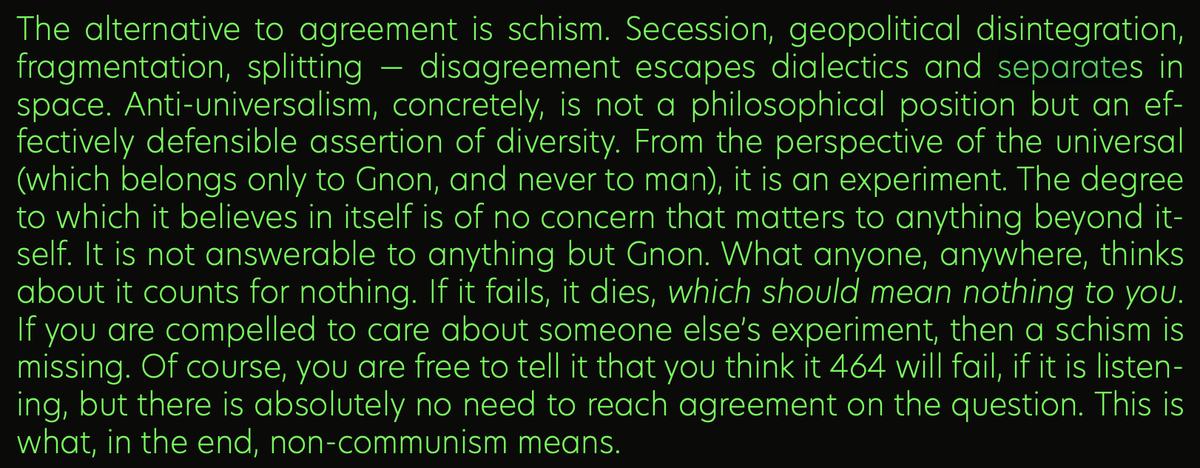 The dialectic of assimilation vs. the cybernetics of going our separate ways. You say integration, we prefer disintegration.