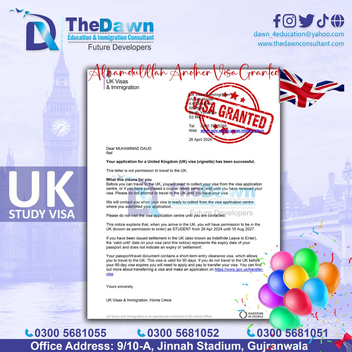 Hurry Up, You can be the next...!

#dawnconsultants #studyabroad #studyinuk