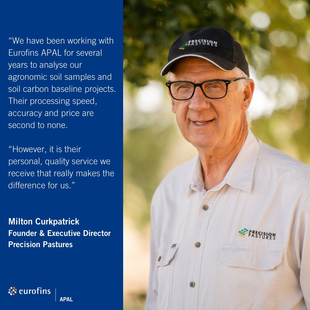 We love hearing positive feedback from clients like Milton Curkpatrick at Precision Pastures 🌱

Our turnaround time on soil carbon work is second to none. Contact us to quote your next carbon project!

#carbonfarming #AgricultureWorldwide #agriculture #EurofinsAPAL