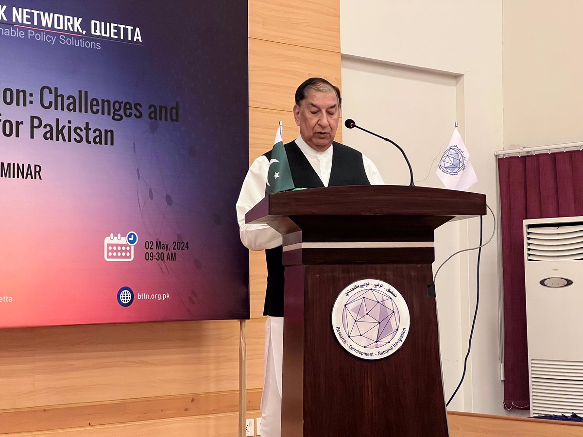 Brig (R)Agha Gul in his opening remarks mentioned European Union and Russia, powerful in their own rights are allied with the US and China respectively. The fallout of this competition has become global. It has a significant impact on the South Asian region. #BTTN #BTTNSeminar