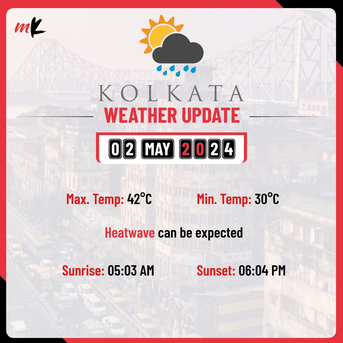 Traffic alert and weather forecast for #Thursday. Read more: telegraphindia.com/my-kolkata/new… @KPTrafficDept #TrafficAlert #WeatherUpdate #KolkataTrafficPolice #IndiaMeteorologicalDepartment #IMD #Kolkata #MyKolkata