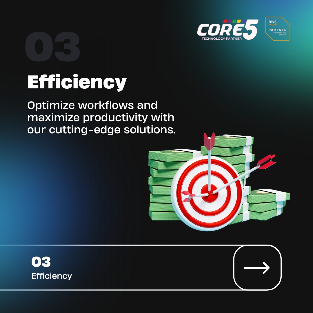 Core5systems's tweet image. Discover the future of business operations with Core5 Cloud Solutions!🚀 

Scalability, Security, Efficiency, and Innovation - explore endless possibilities and transform your business today!
#Core5Solutions  

 #cloud #data #aws #amazonwebservices #MachineLearning #core5
