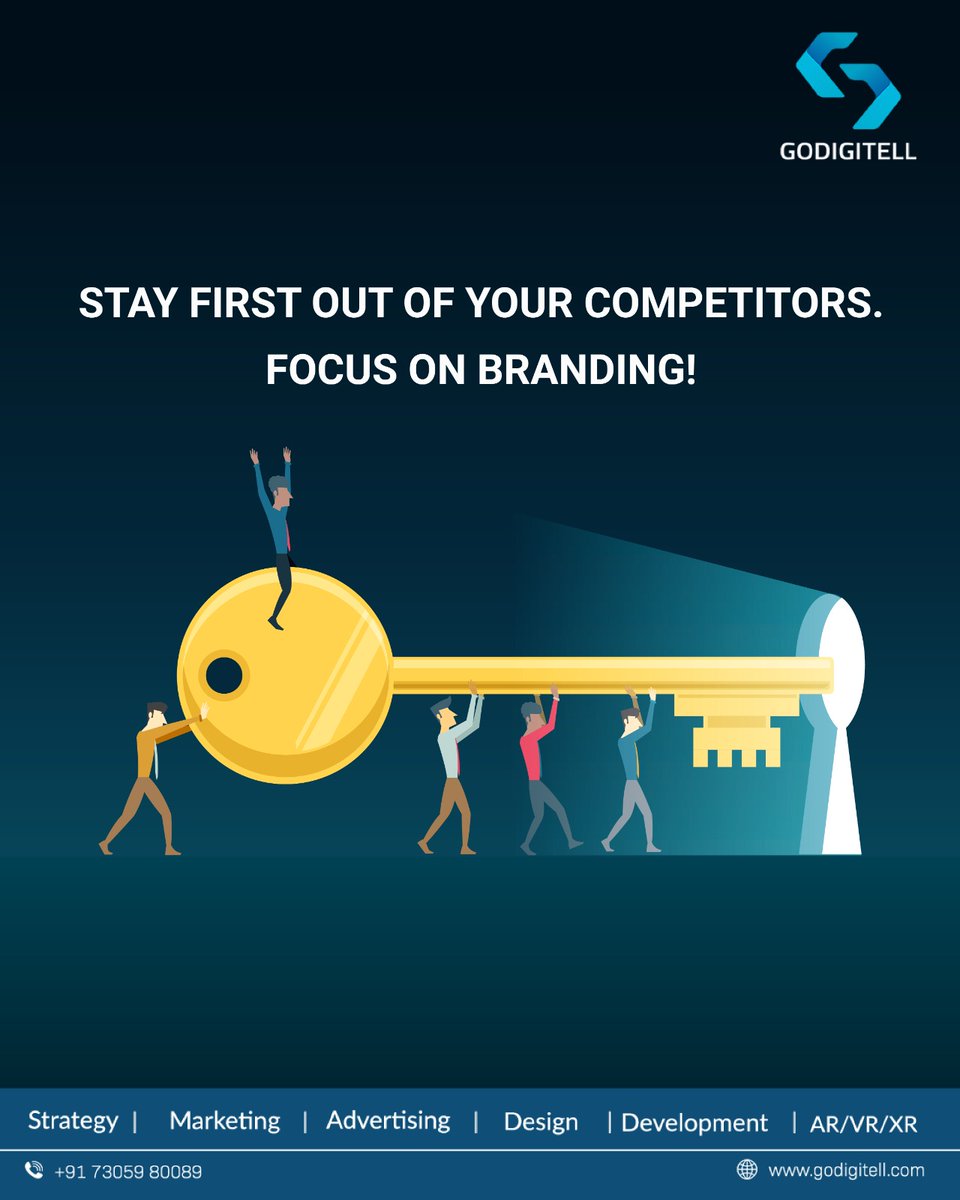 Stay First out of your Competitors. Focus on BRANDING!

GoDigitell
73059 80089

#godigitell #BrandIdentity #BrandStrategy #BrandingAgency #LogoDesign #BrandDevelopment #BrandStory #BrandDesign #BrandBuilding #VisualIdentity #BrandConsulting #BrandMarketing #BrandingExpertise