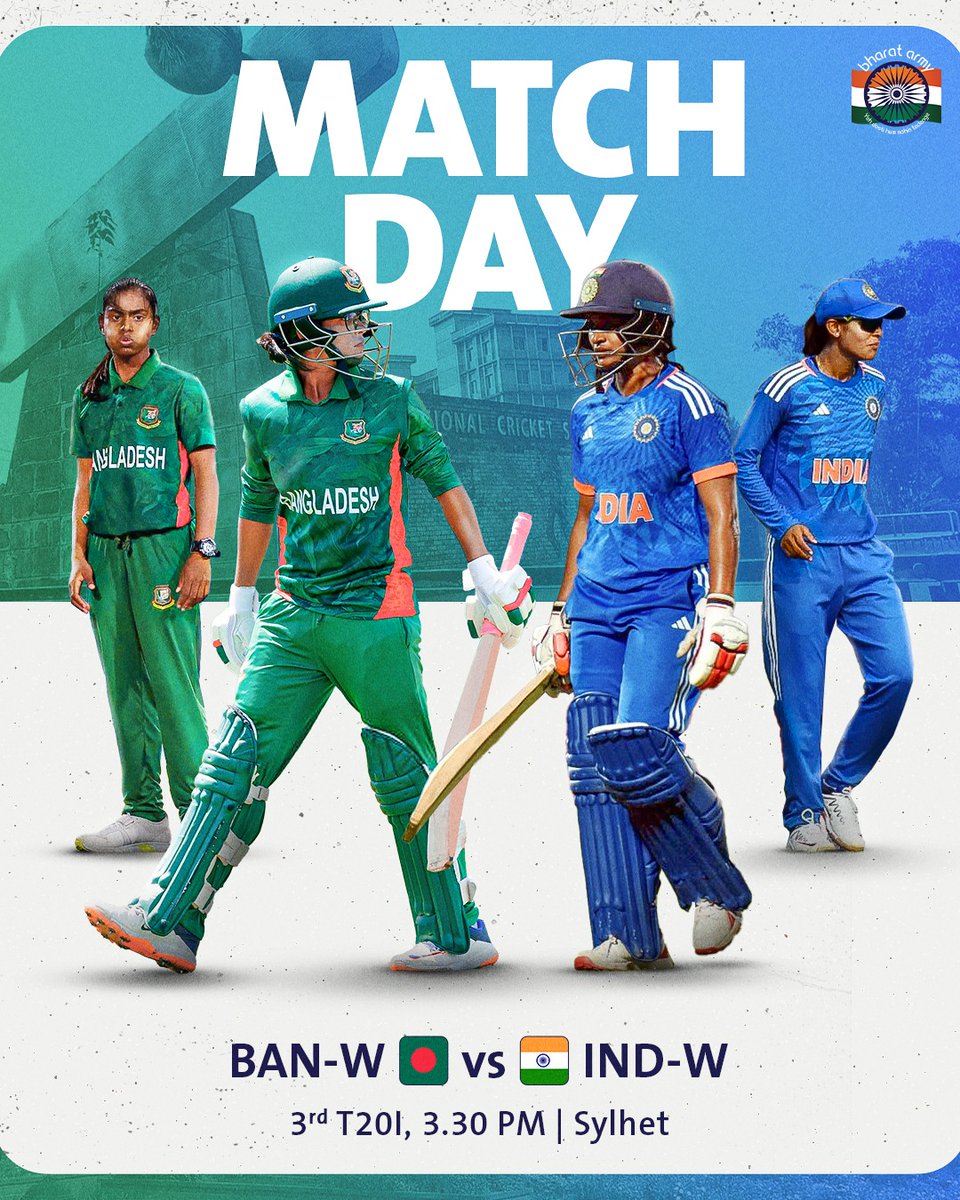 ⚔️ MATCH DAY! Our girls are in the driver's seat of the T20I series with a 2-0 lead. A win today seals the deal for the series. 💪🏻 Come on girls, let's do this! 📺 Catch the game live on the FanCode app. 📷 Getty • #BANvIND #INDvBAN #TeamIndia #BharatArmy #COTI🇮🇳