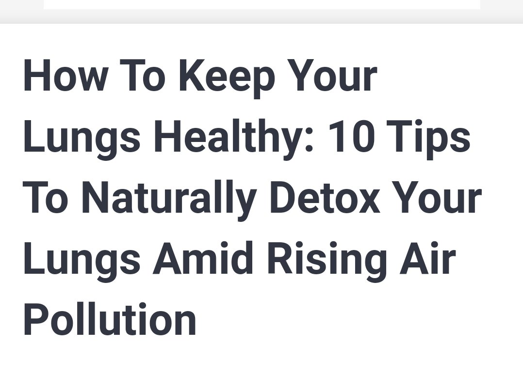 How To Keep Your Lungs Healthy . Open Thread 👇👇 .