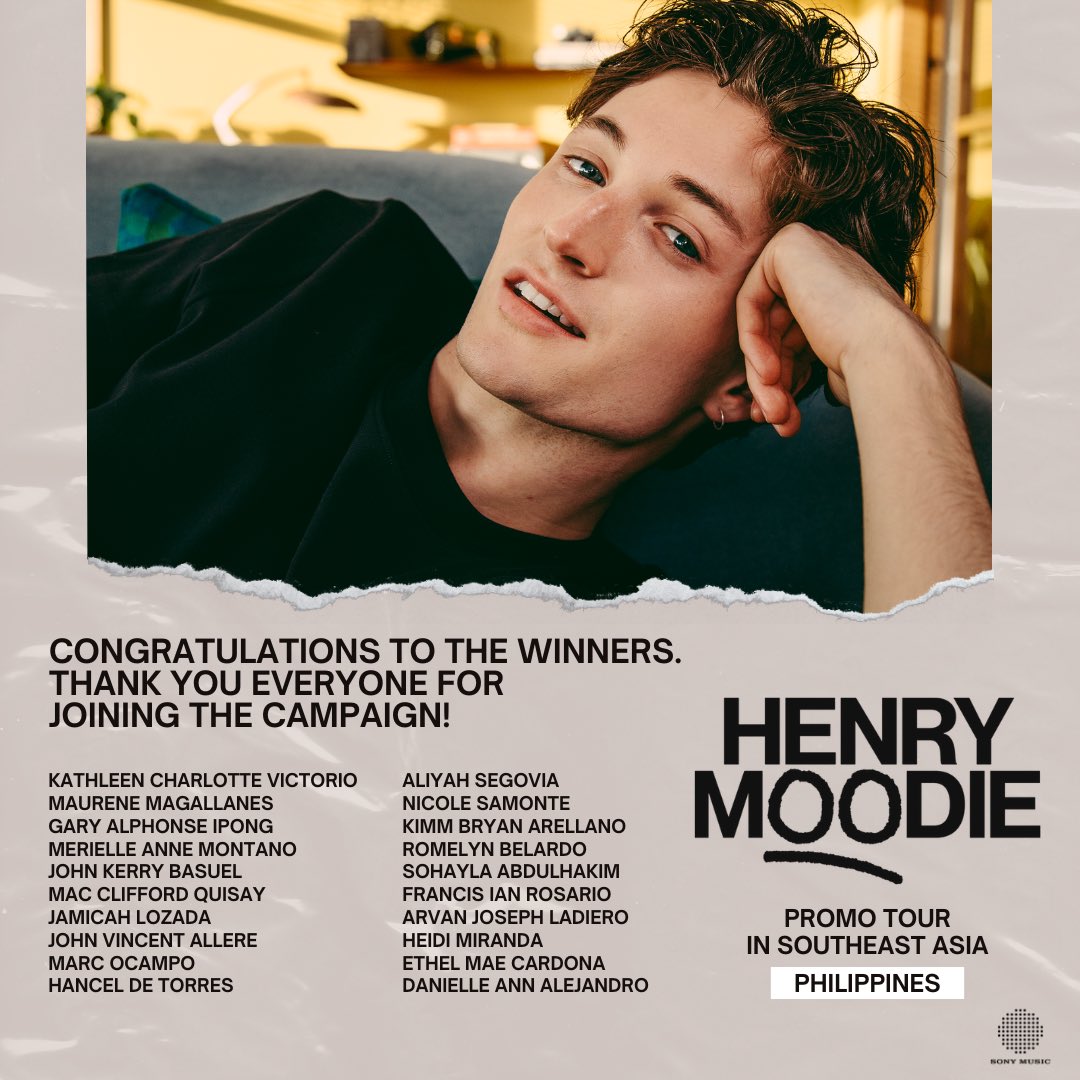 Overwhelming number of entries 🇵🇭🫶🏼, congratulations we’ll see you all very soon with our fave @henrymoodieuk !!! More details will be sent over via email very soon, watch out! 📧 #drunktext #HenryMoodie
