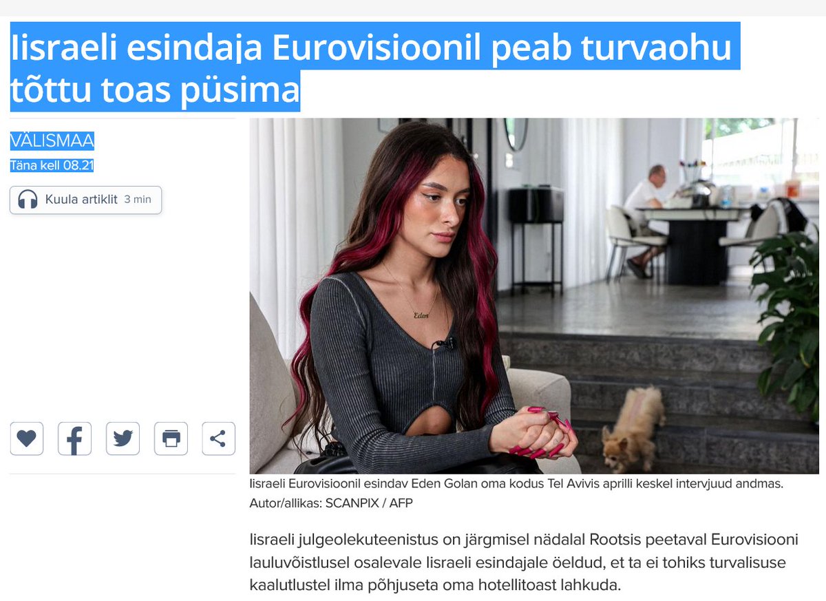 Gazas ei saa inimesed viibida turvaohu tõttu ohutult ei õues ega toas. ERR on oma Eurovisiooni-hullusega ikka segi keeranud.