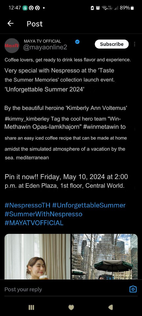 Win new event? Win & Kimmy? Okay I'm seated😍

#NespressoTH #UnforgettableSummer #SummerWithNespresso #winmetawin @winmetawin
