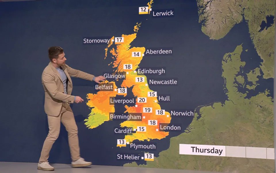 Dark orange for a measly 20C. The BBC's climate scam desperation summed up in one image.