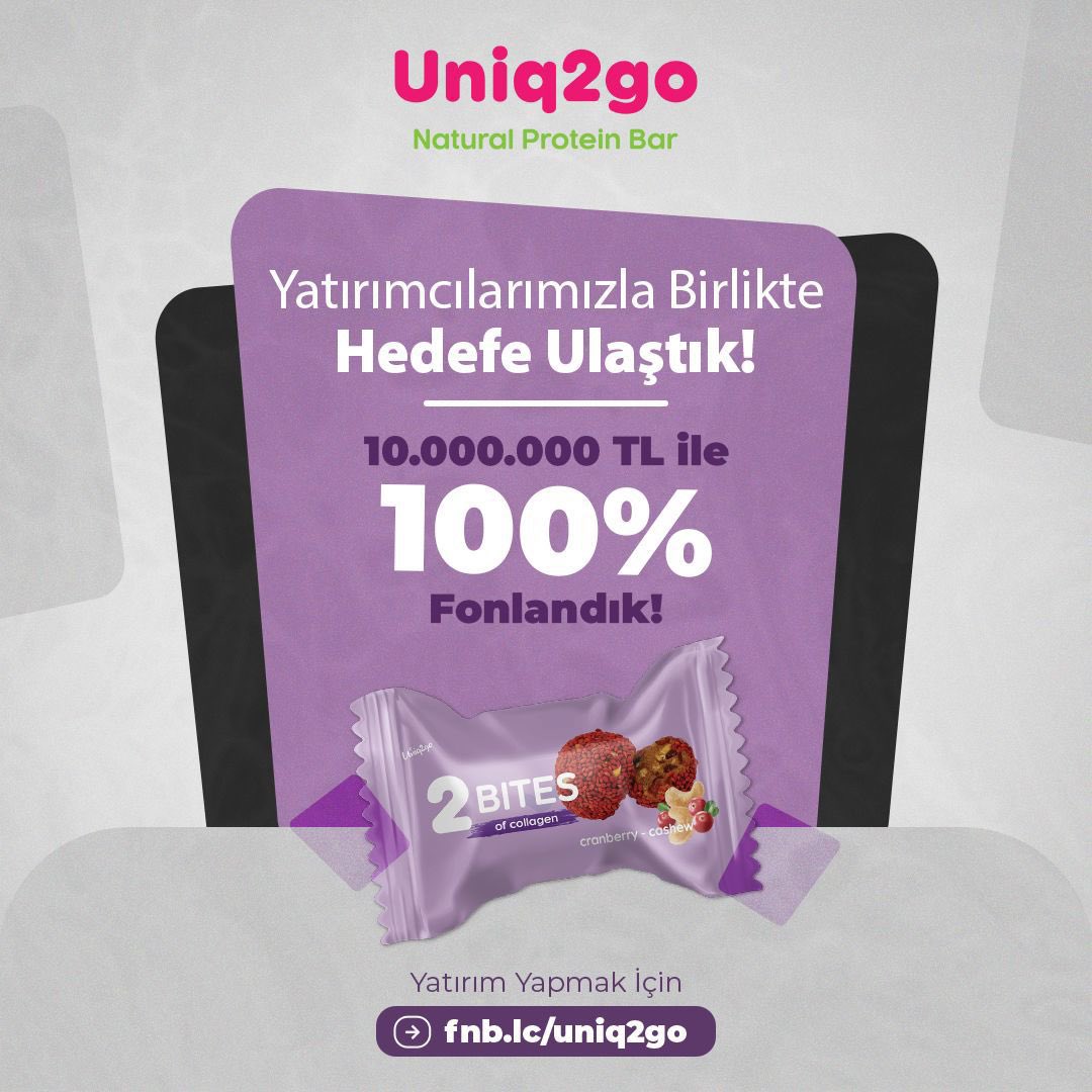 Yatırımcılarımızla birlikte hedefe ulaştık! Yatırımcılarımızdan aldığımız 10.000.000 TL ile %100 fonlama oranına ulaştık. Tüm yatırımcılarımıza, başarı hikâyemize ortak oldukları için teşekkür ediyoruz. 
<a href="/fonbulucu/">fonbulucu</a>