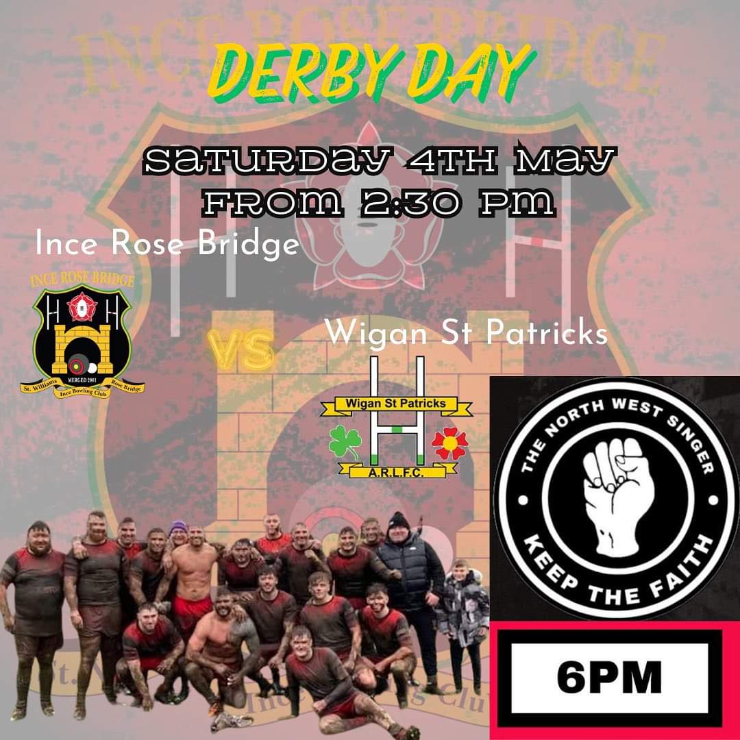 📅 Saturday 4th May 
🏆 @OfficialNCL Division One
⏰ 2.30pm
👕 @IRBSCC 🆚️ @wigan_st_pats
🏟 Pinfold Street, WN2 2DZ

#ILoveRugbyLeagueMe
#Mols2
#thumbsupforfreddie
#RememberRycroft